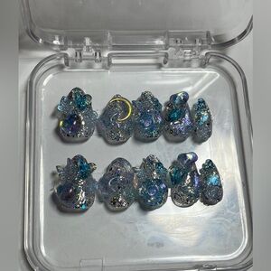 Midnight blue, homemade press ons